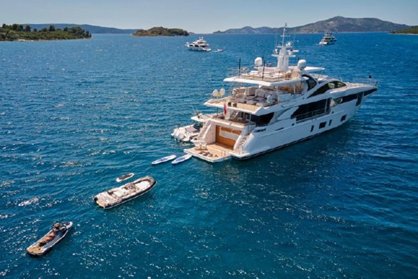 a boat in the water aboard 2019 AZIMUT GRANDE 35 METRI Yacht for Sale