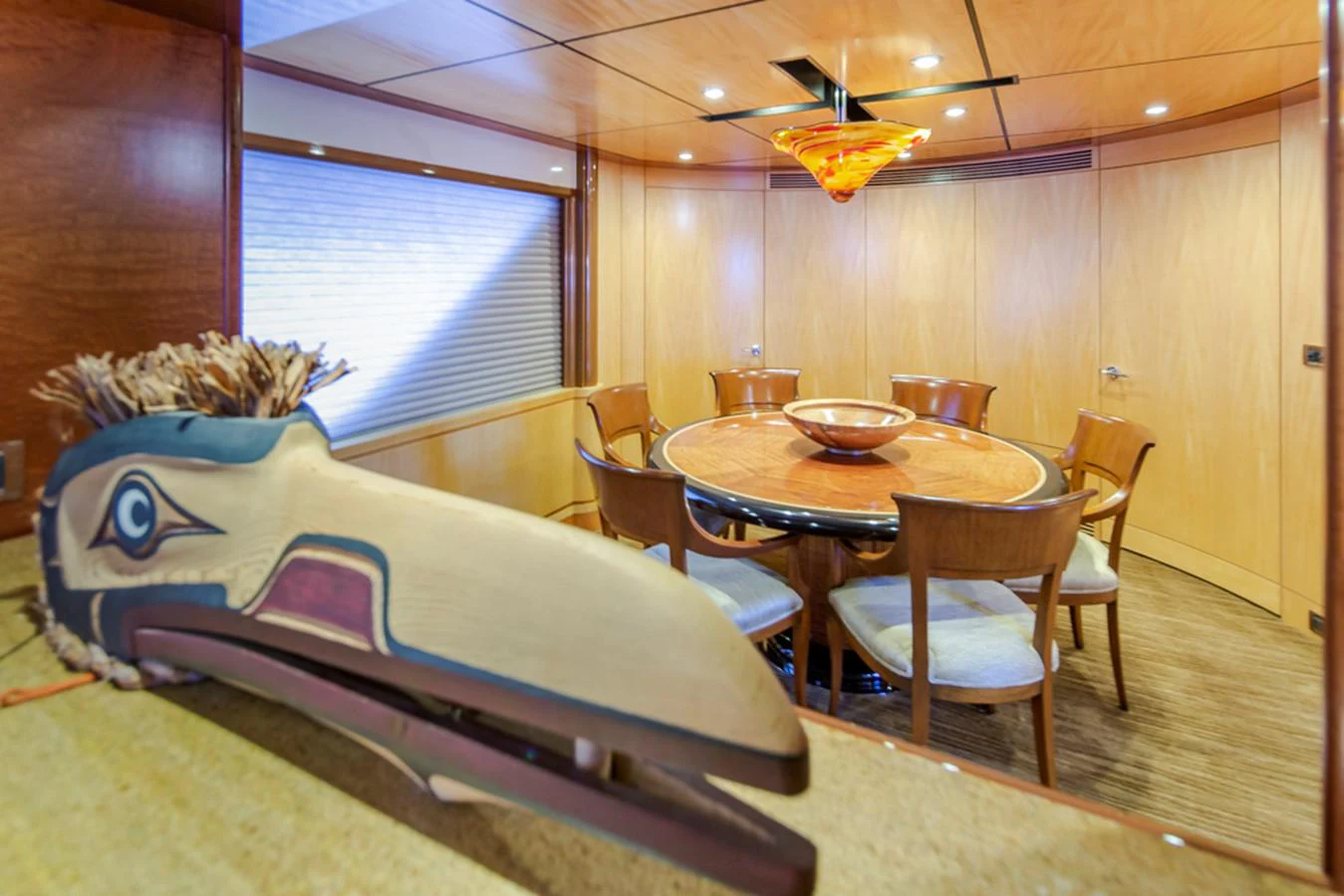 a room with a table and chairs aboard C JEWEL Yacht for Sale
