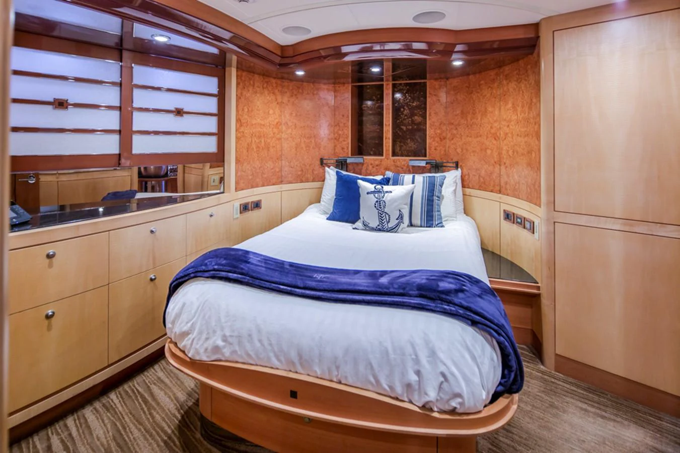 a bedroom with a bed aboard C JEWEL Yacht for Sale