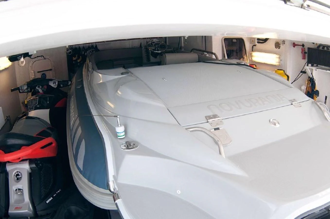 the inside of a car aboard SUN FLOWER Yacht for Sale