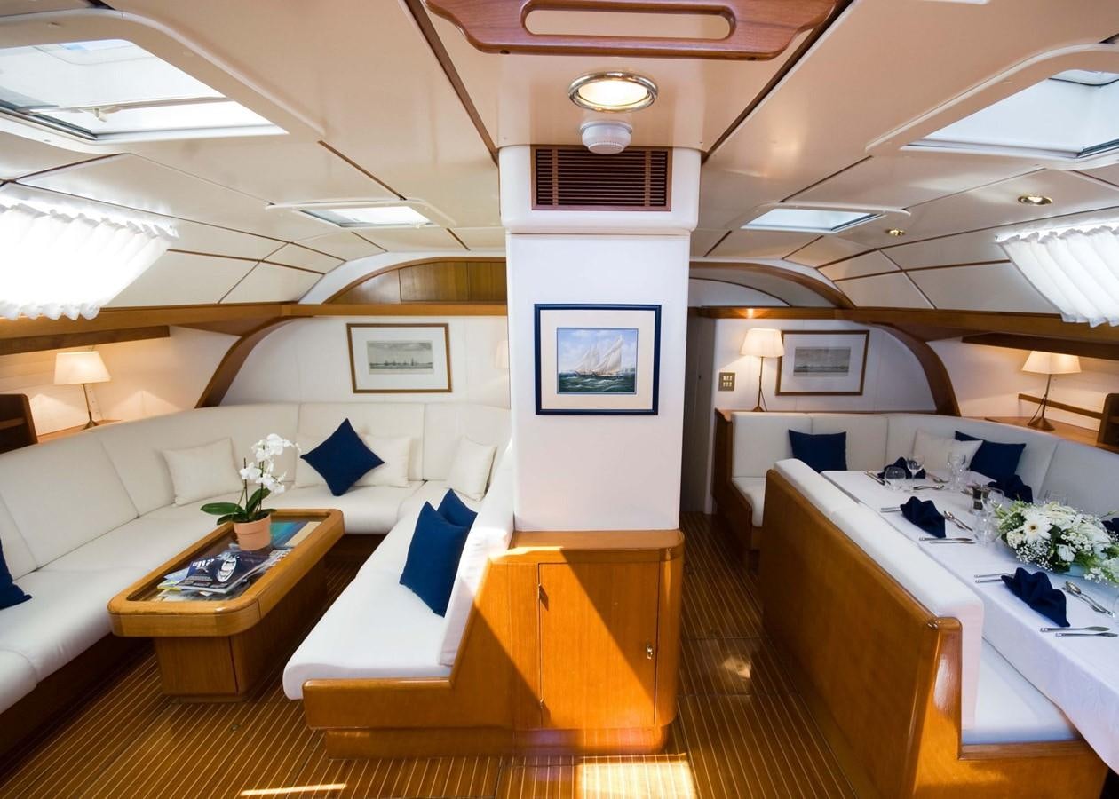 a room with a couch and a table aboard BAIURDO VI Yacht for Sale