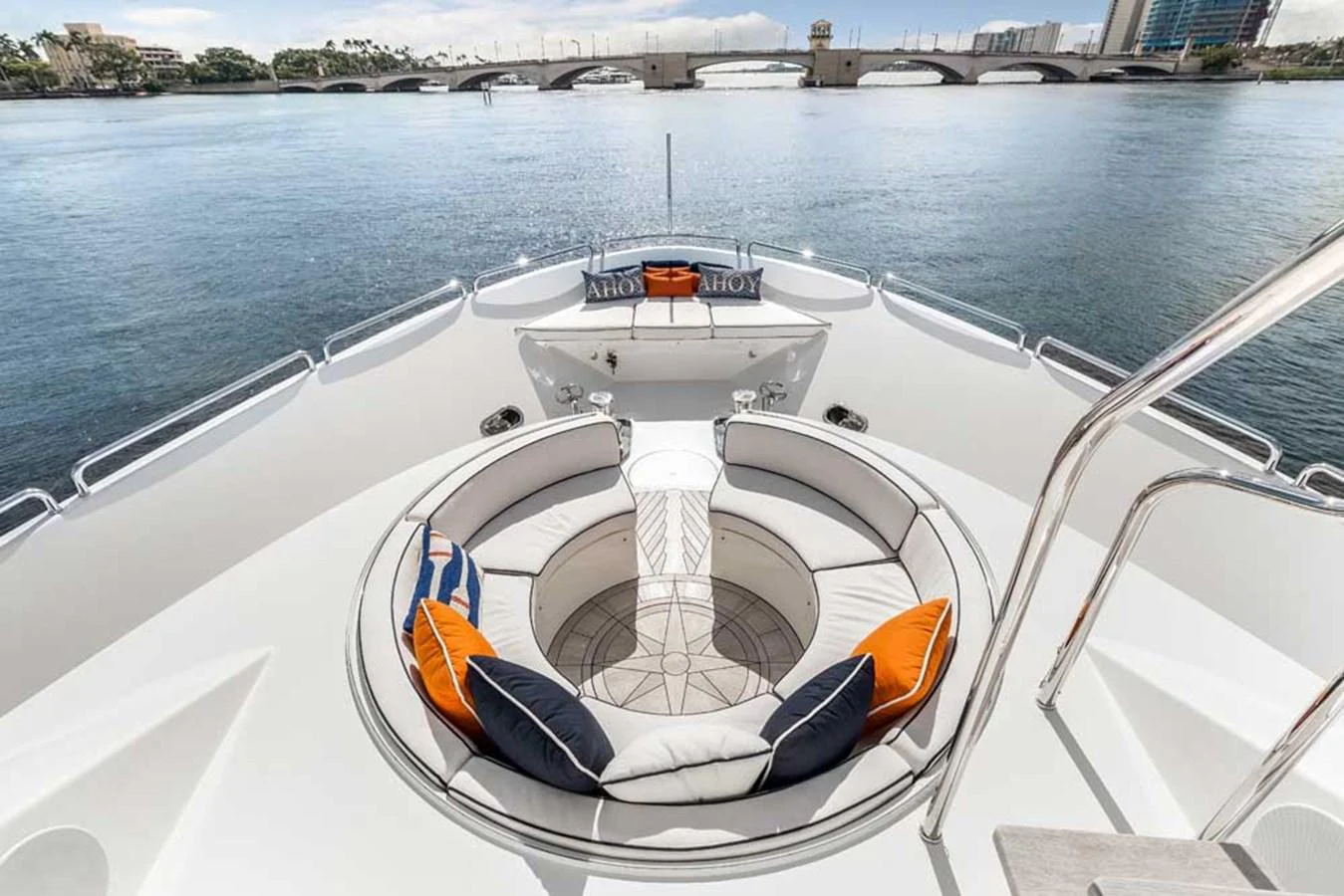 a boat on a deck aboard OUR HERITAGE Yacht for Sale