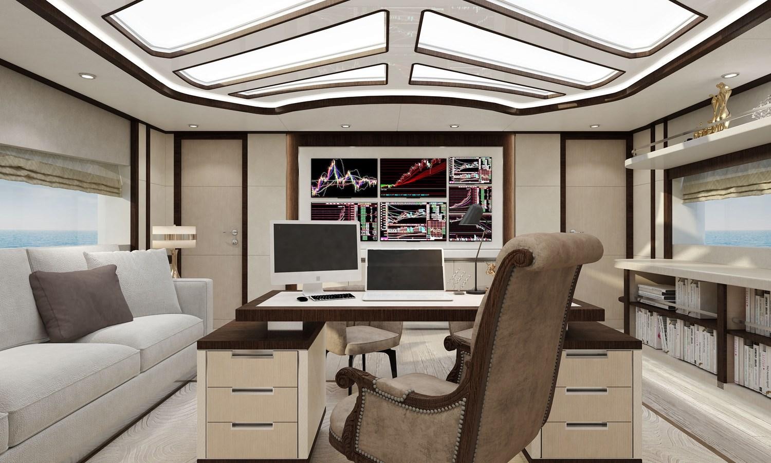 a room with a desk and a chair aboard ASTERIA 112/02 Yacht for Sale