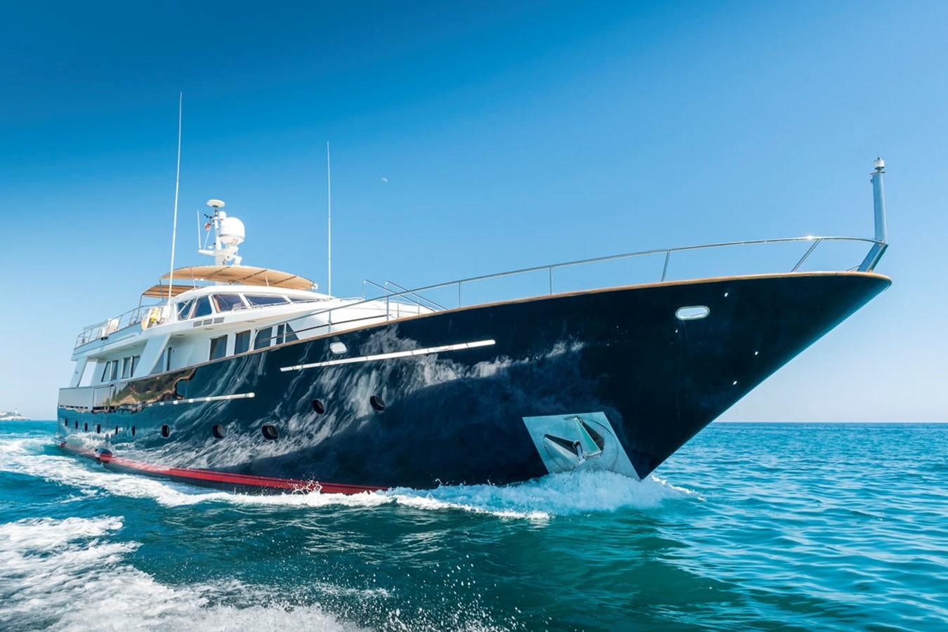 a boat on the water aboard BEL AMI II Yacht for Sale