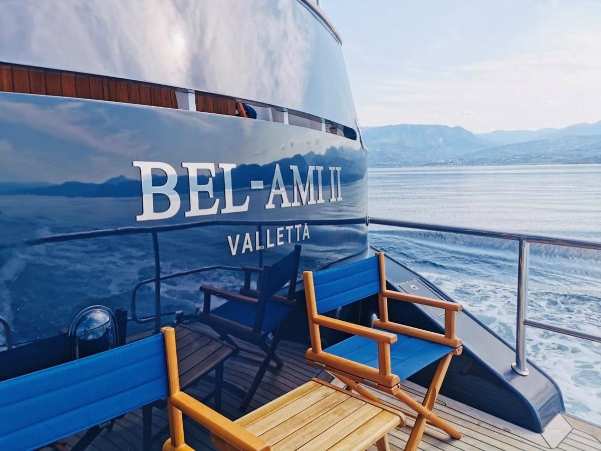 a boat on the water aboard BEL AMI II Yacht for Sale