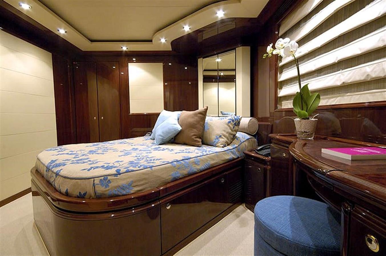 a bed in a room aboard TWO KAY Yacht for Sale