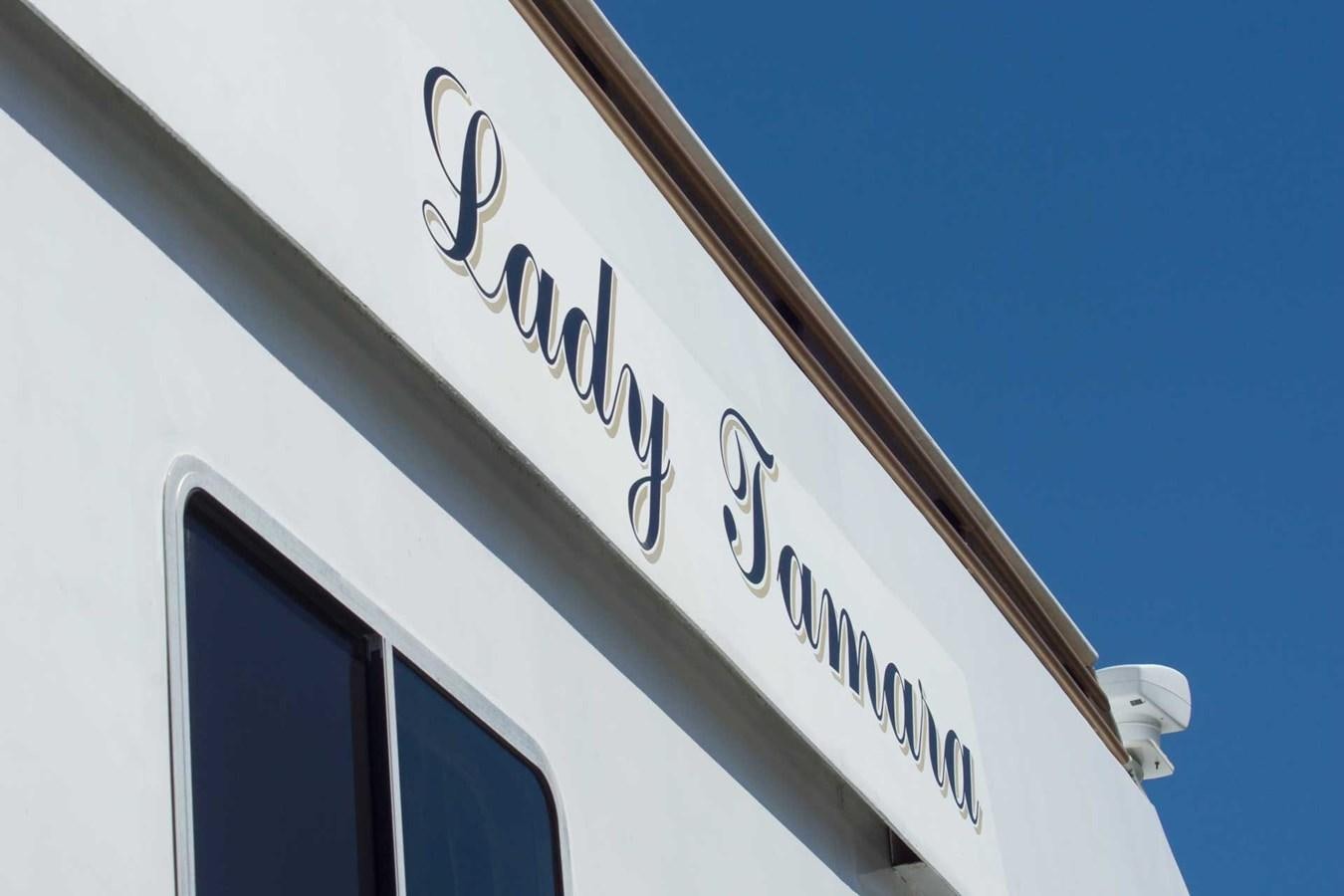 a close-up of a sign aboard LADY TAMARA Yacht for Sale