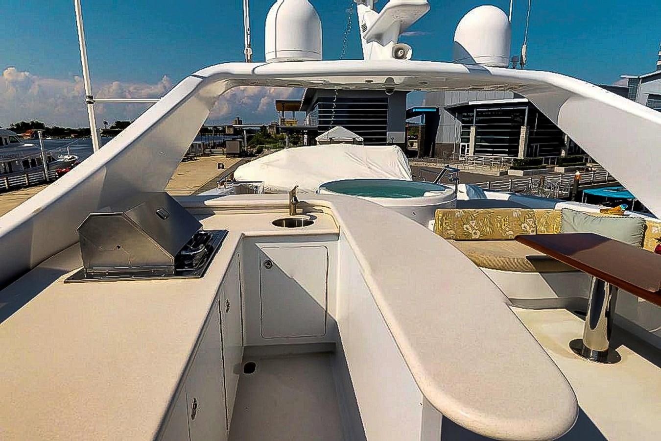 a large white airplane aboard IDLETYME II Yacht for Sale