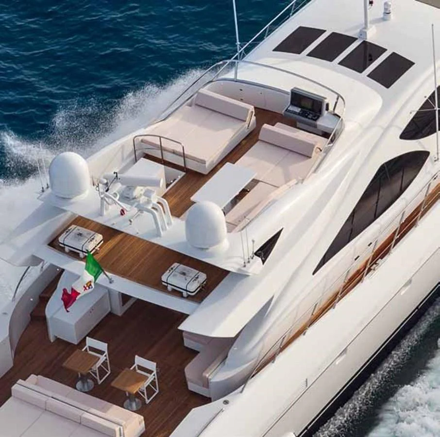 a model of a boat on a beach aboard AXTANA Yacht for Sale