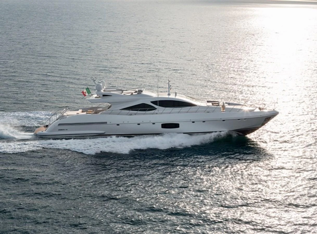 a white yacht in the water aboard AXTANA Yacht for Sale