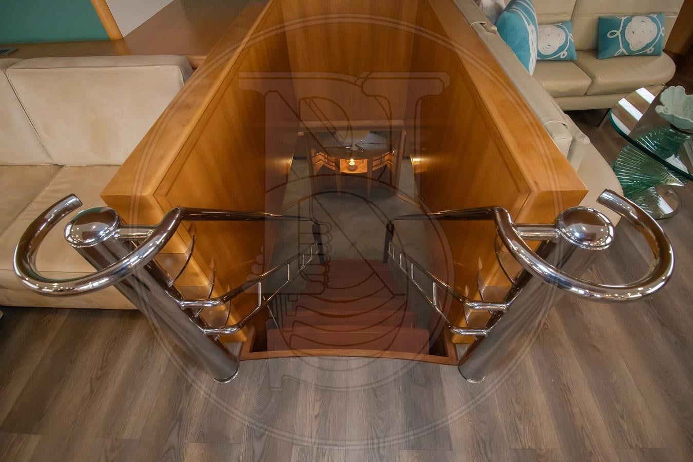 a set of glasses on a table aboard ANGELE Yacht for Sale