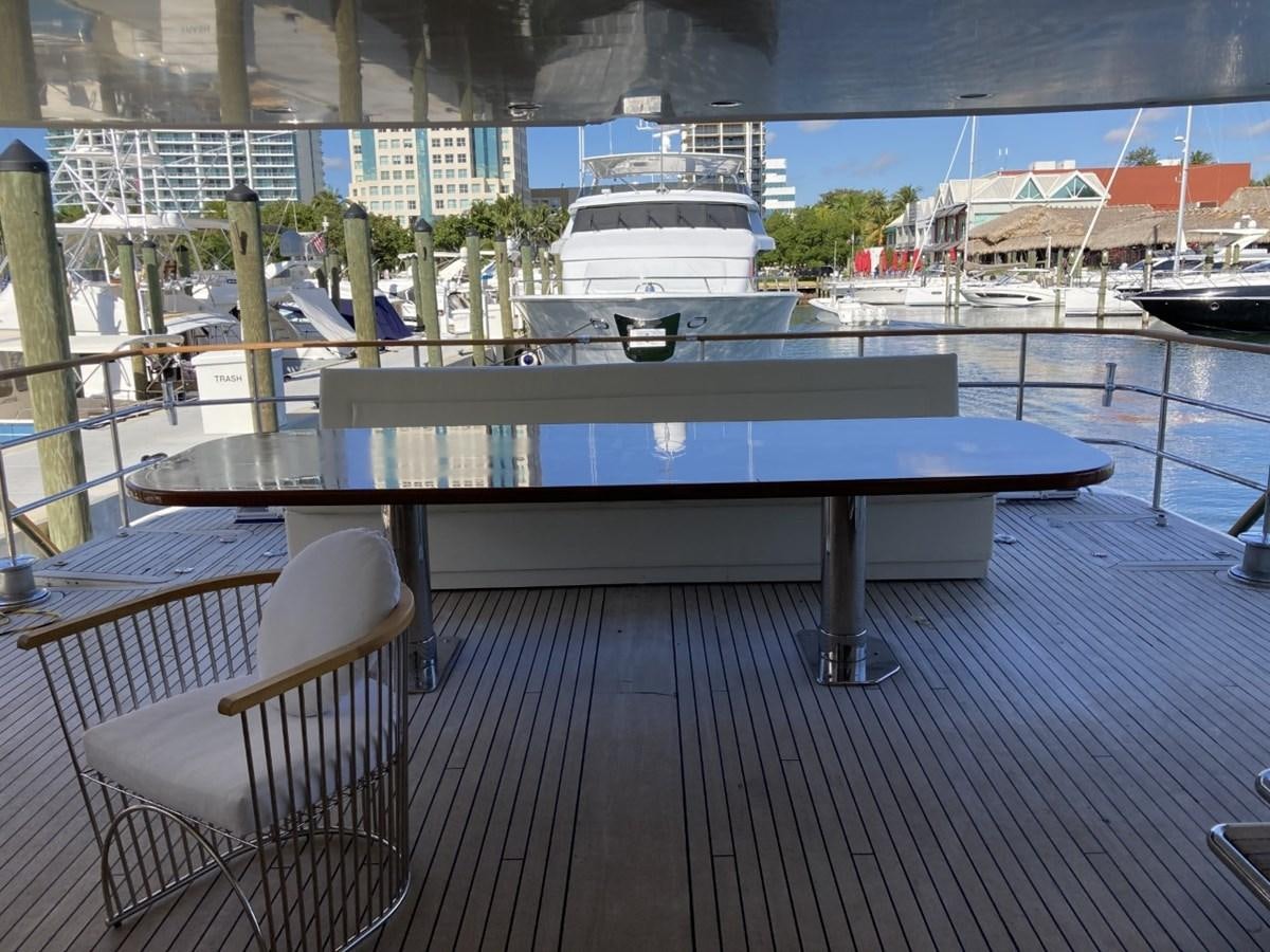 a table on a deck aboard ANGELE Yacht for Sale