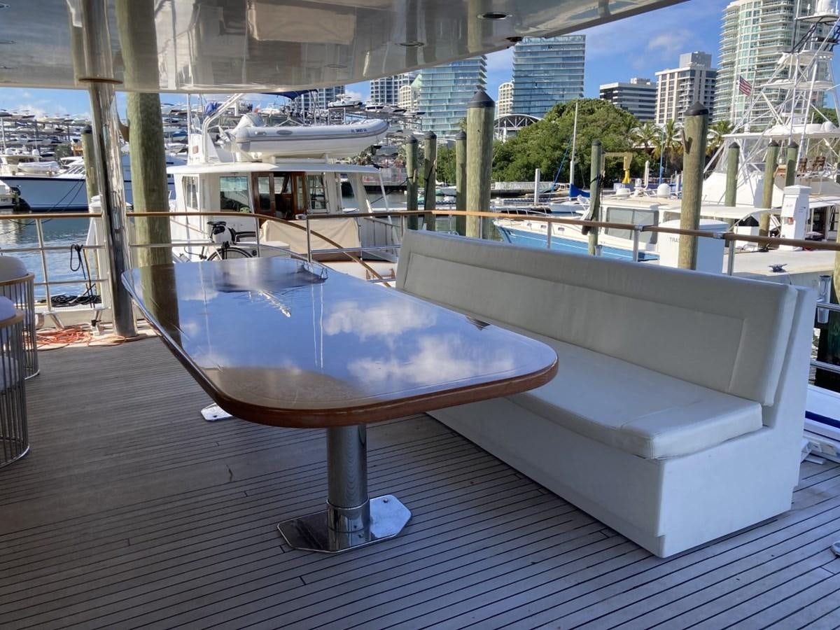 a table on a boat aboard ANGELE Yacht for Sale