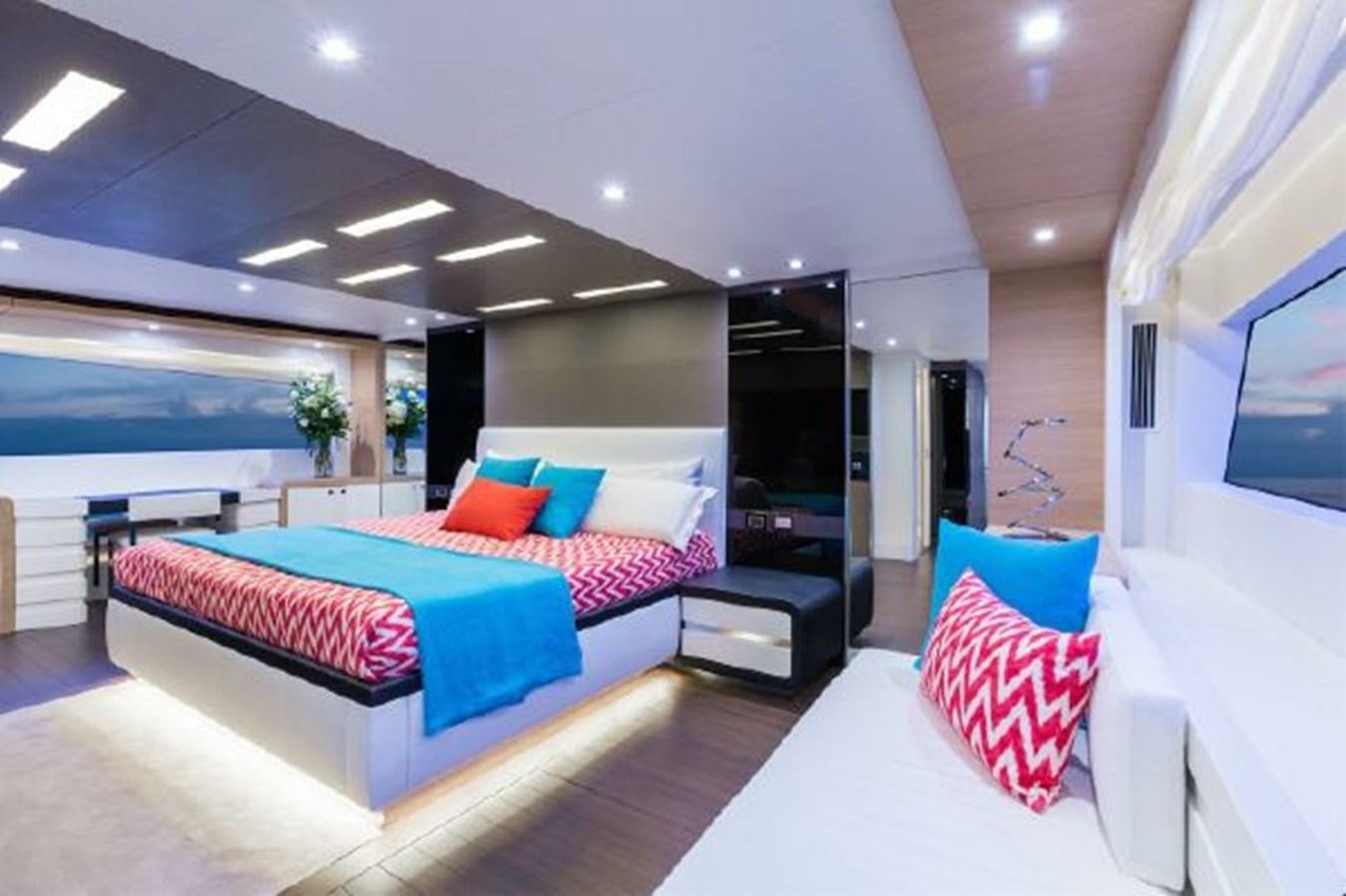 a room with a bed and a tv aboard 2021 ASTONDOA 100 CENTURY Yacht for Sale