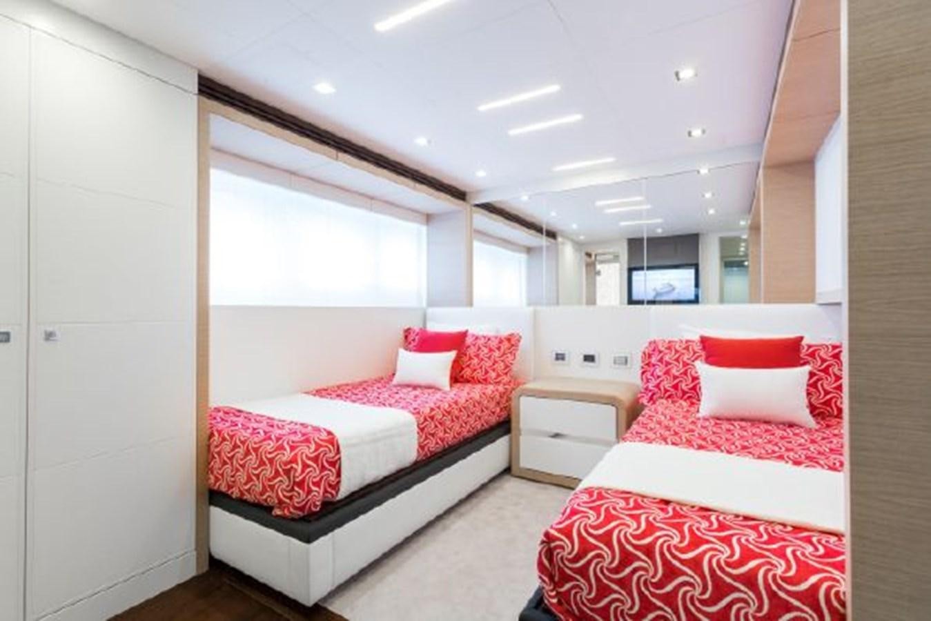 a couple of beds in a room aboard 2021 ASTONDOA 100 CENTURY Yacht for Sale
