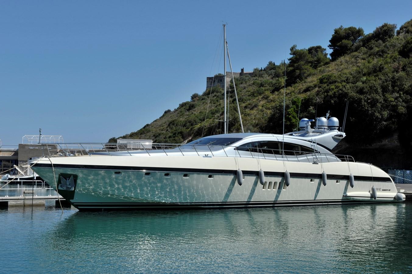 a boat in the water aboard MANGUSTA 108 - BECOOL - CAREFULLY USED Yacht for Sale