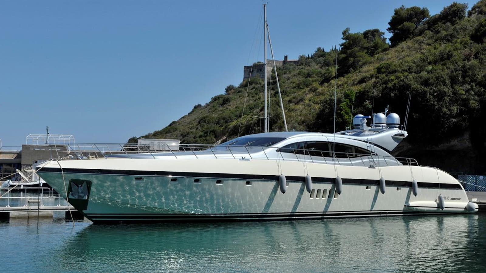 a boat in the water aboard MANGUSTA 108 - BECOOL - CAREFULLY USED Yacht for Sale