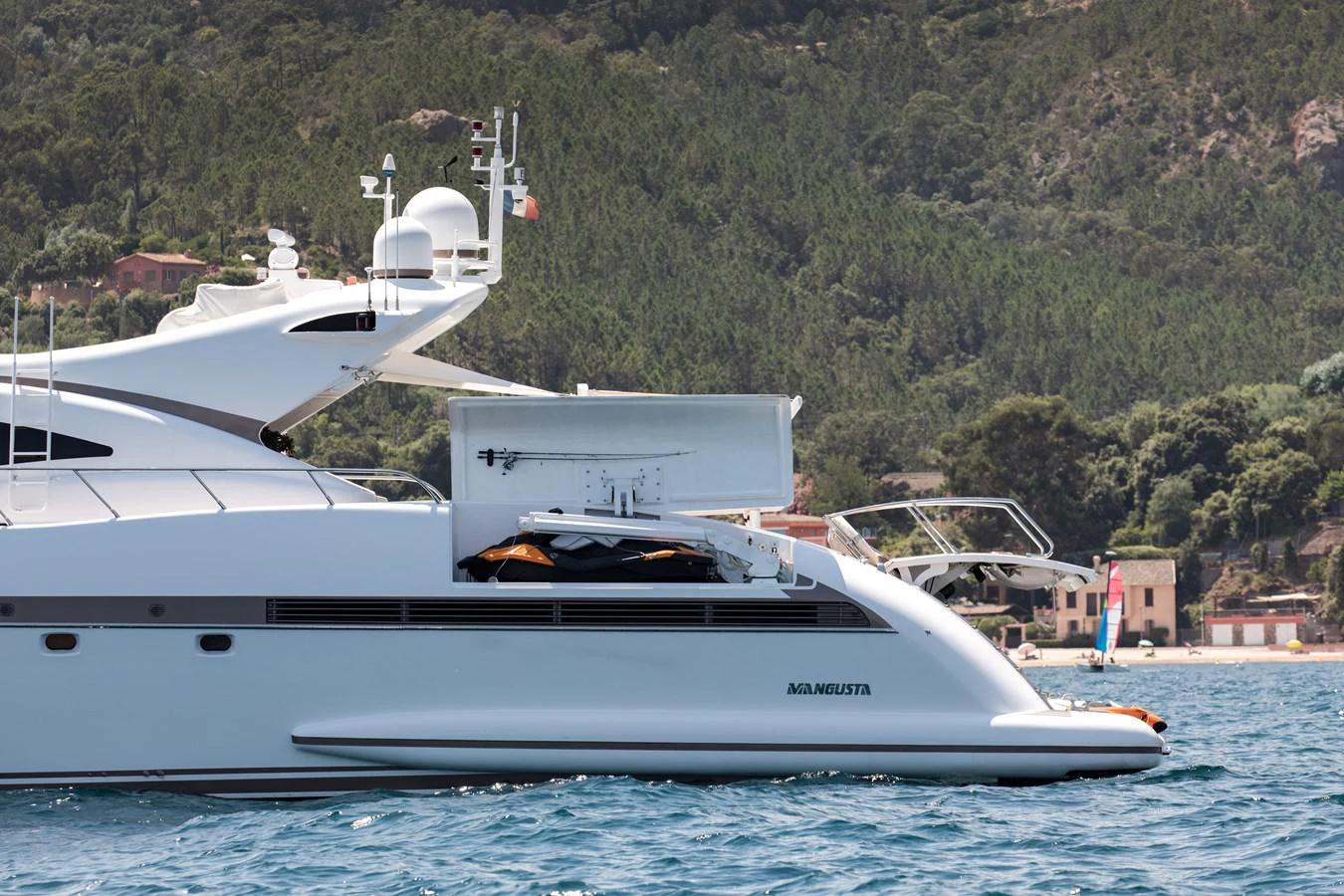 a white yacht on the water aboard FATAMORGANA Yacht for Sale