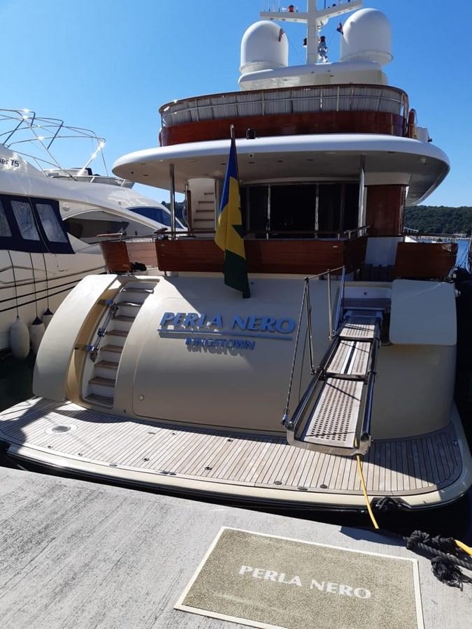 a boat on a trailer aboard CYRUS YACHT 108 Yacht for Sale