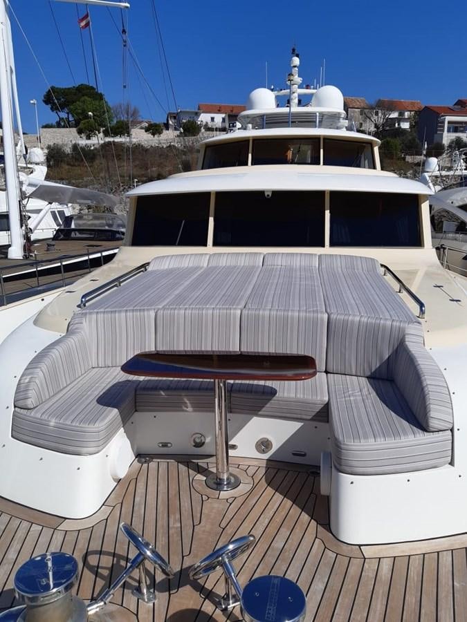 a boat on a deck aboard CYRUS YACHT 108 Yacht for Sale