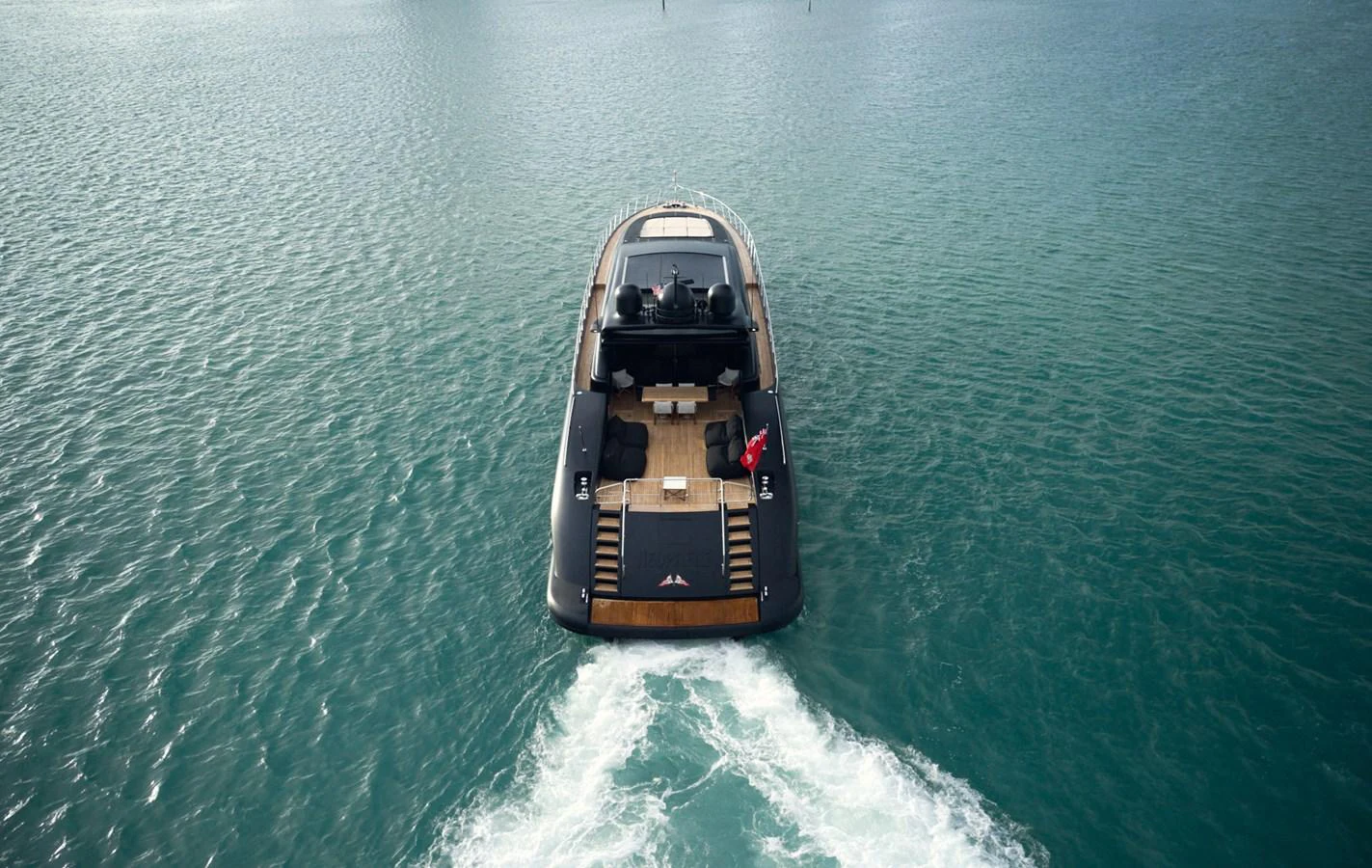 a ship in the water aboard MANGUSTA 108 Yacht for Sale