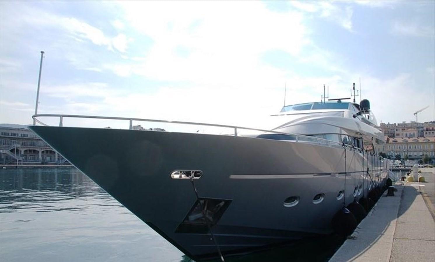 a boat docked at a pier aboard NAUGHTY BY NATURE Yacht for Sale