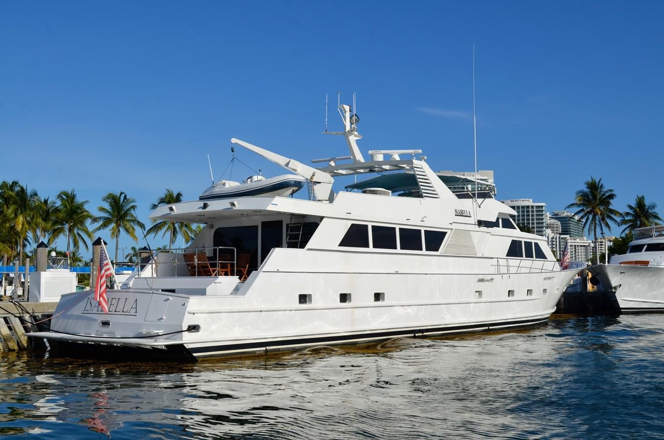 a white yacht in the water aboard ISABELLA Yacht for Sale
