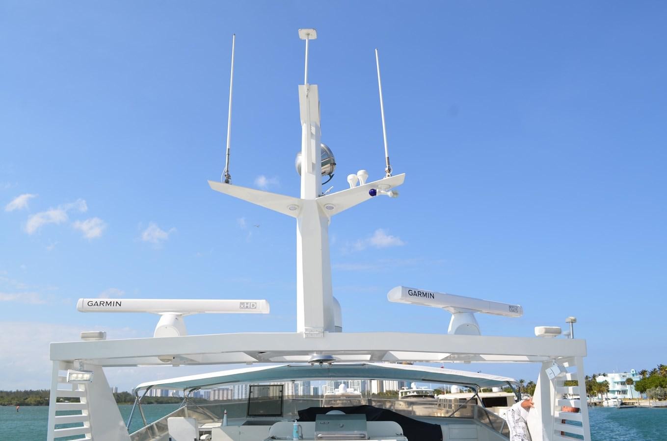 a white wind turbine on a boat aboard ISABELLA Yacht for Sale
