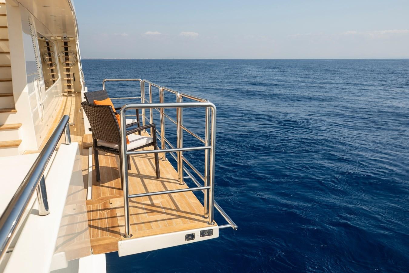 a chair on a boat aboard OCEAN DREAM Yacht for Sale