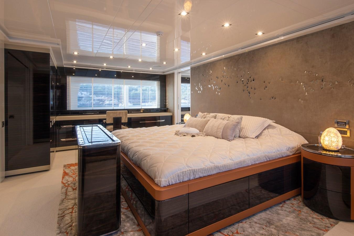a large bedroom with a large bed aboard OCEAN DREAM Yacht for Sale