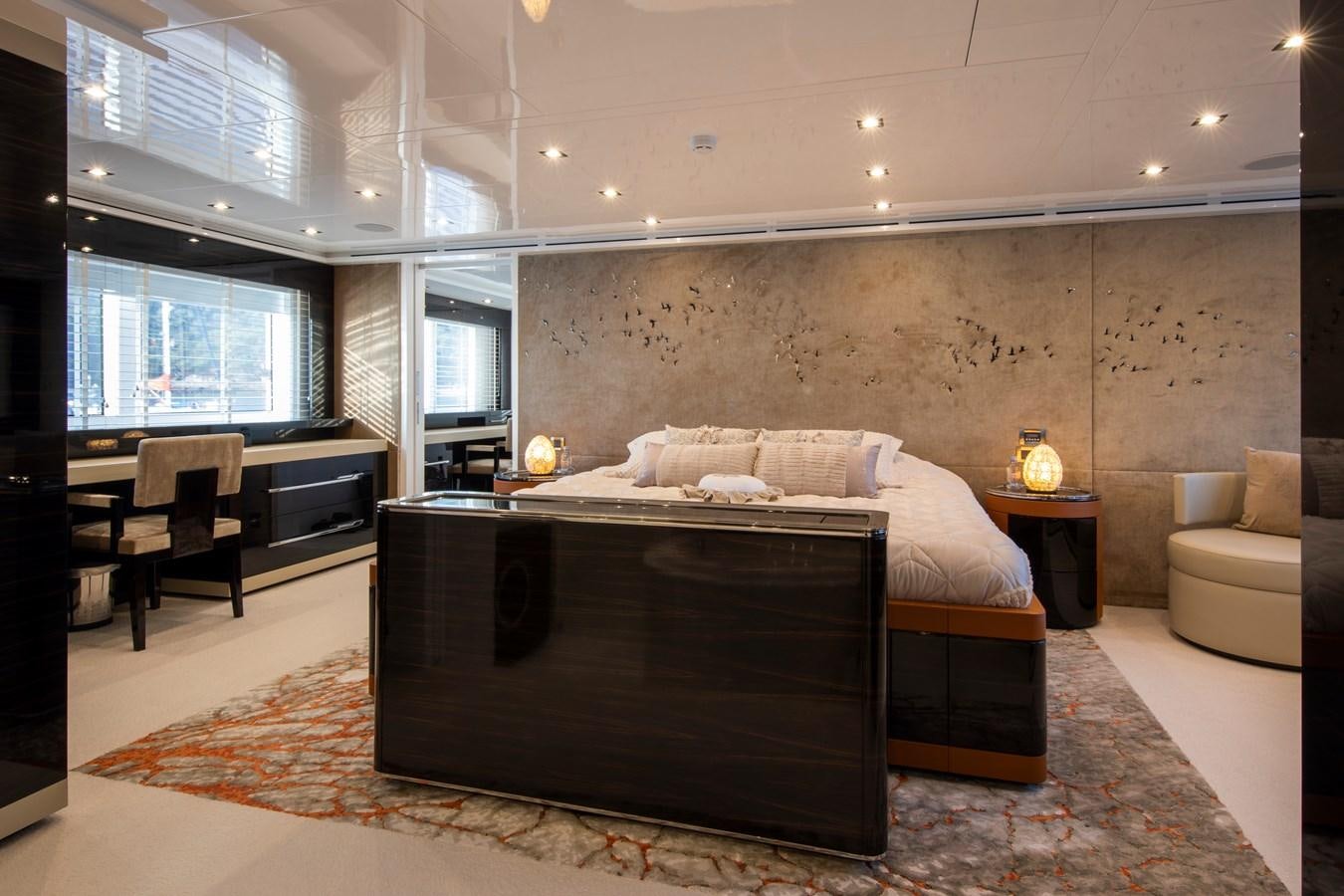 a bed in a room aboard OCEAN DREAM Yacht for Sale