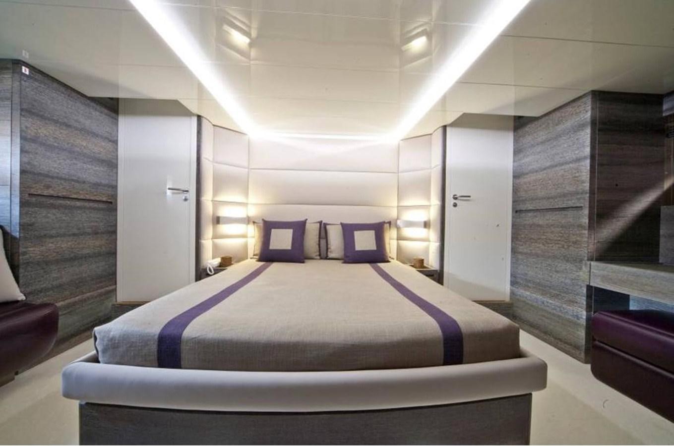 a bed in a room aboard TOBY Yacht for Sale