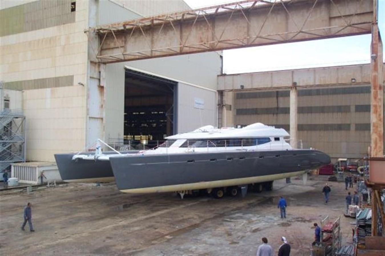 a boat in a warehouse aboard 102' 2007 BLUBAY 102 Yacht for Sale