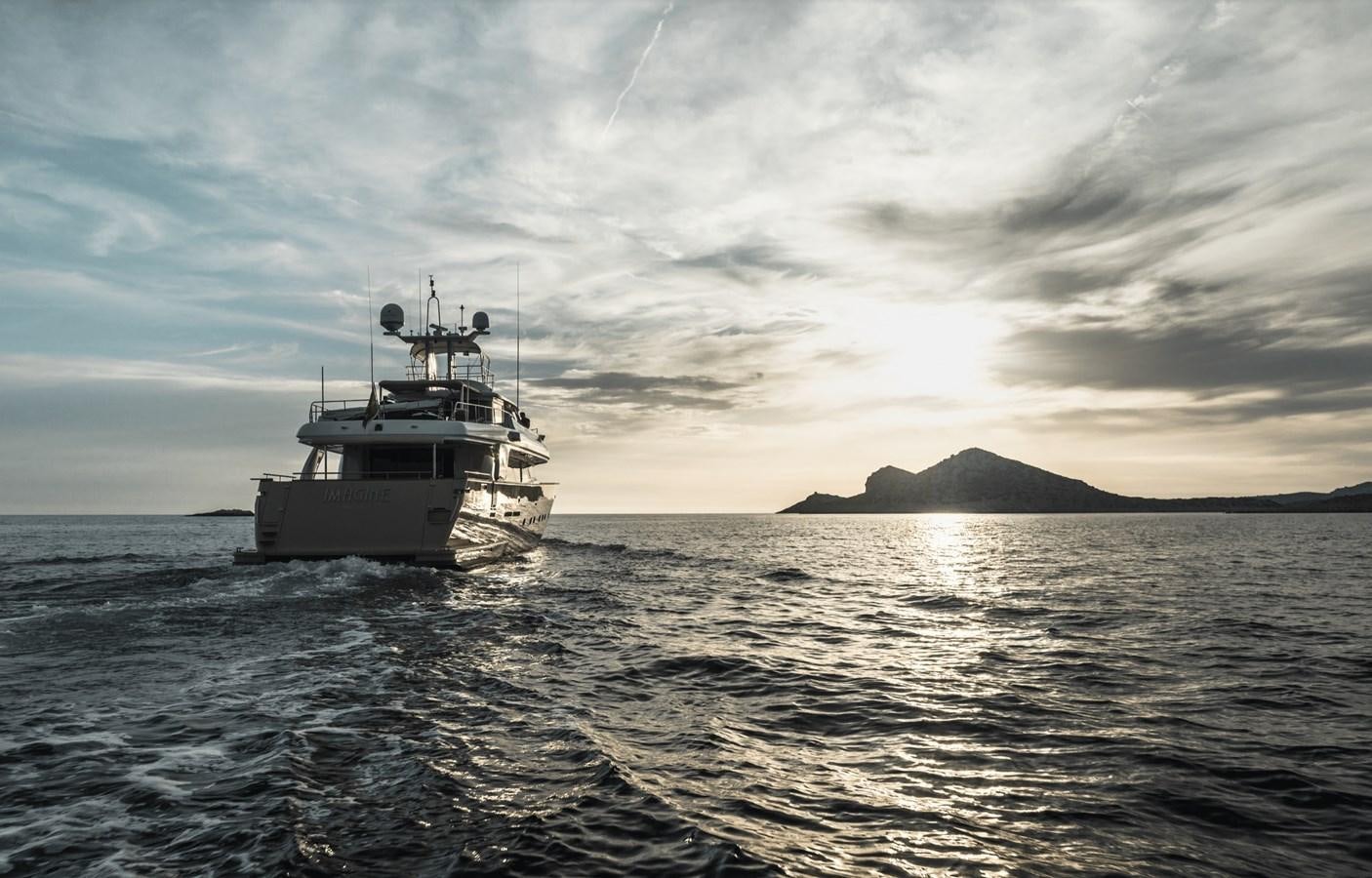 a boat in the water aboard IMAGINE Yacht for Sale