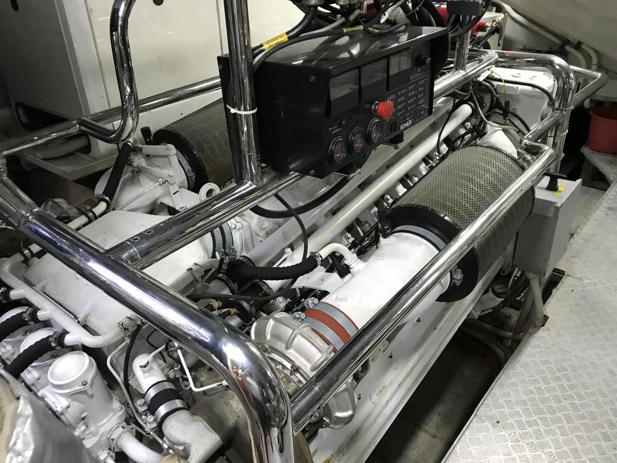 a close-up of a car engine aboard AZIMUT 98/38 Yacht for Sale