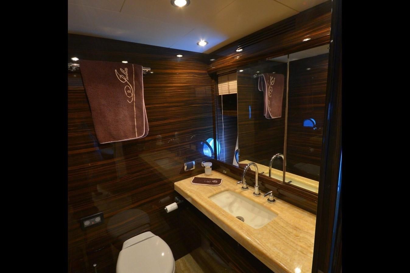 a bathroom with a sink and a toilet aboard JULIA DOROTHY Yacht for Sale