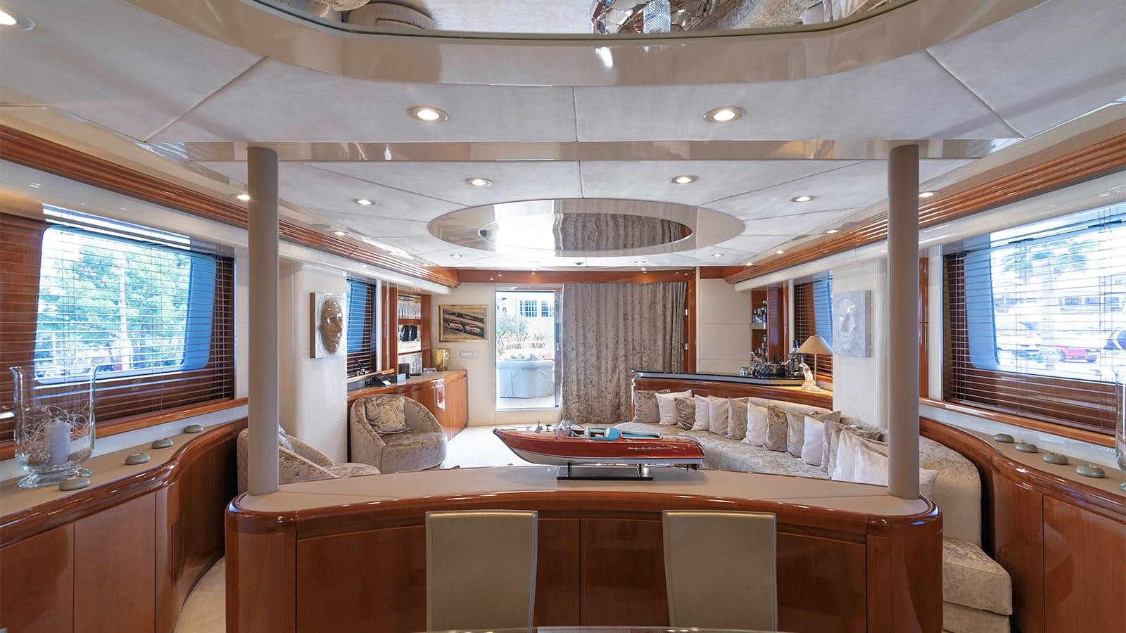 a large kitchen with a large island aboard NOVELA Yacht for Charter