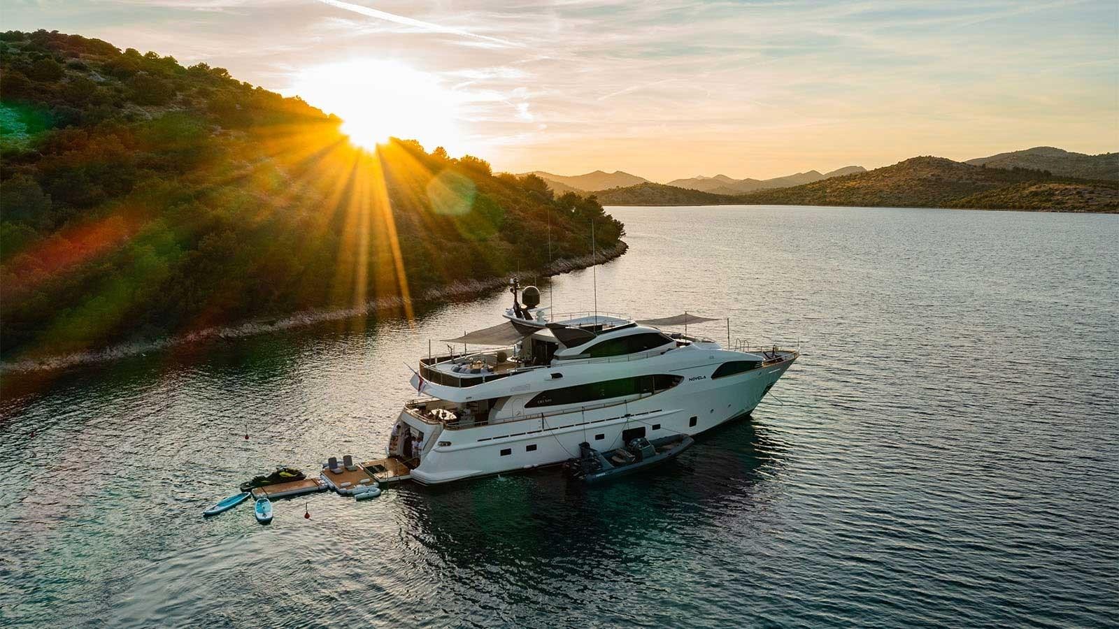 a boat in the water aboard NOVELA Yacht for Sale