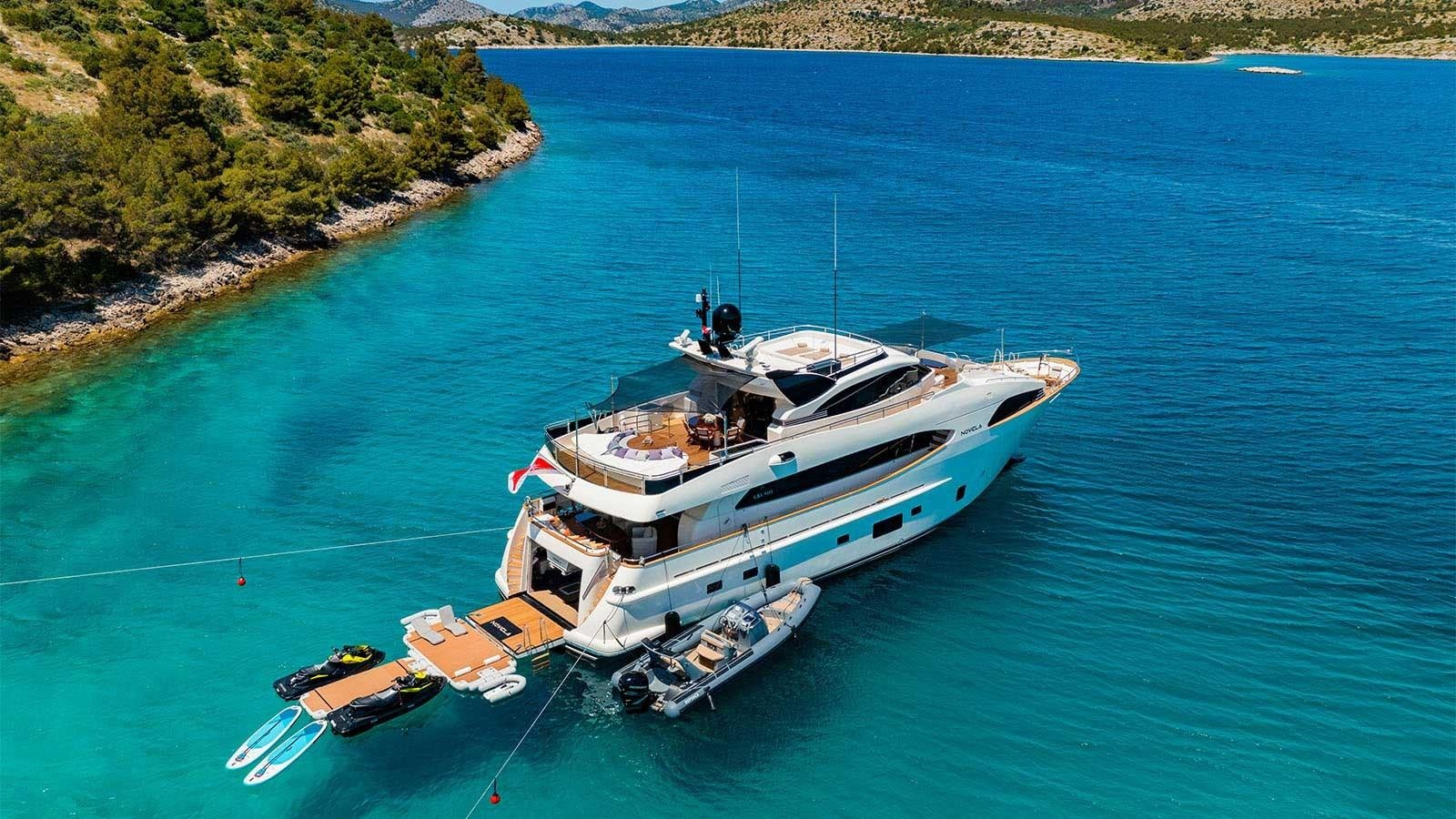 a boat on the water aboard NOVELA Yacht for Sale