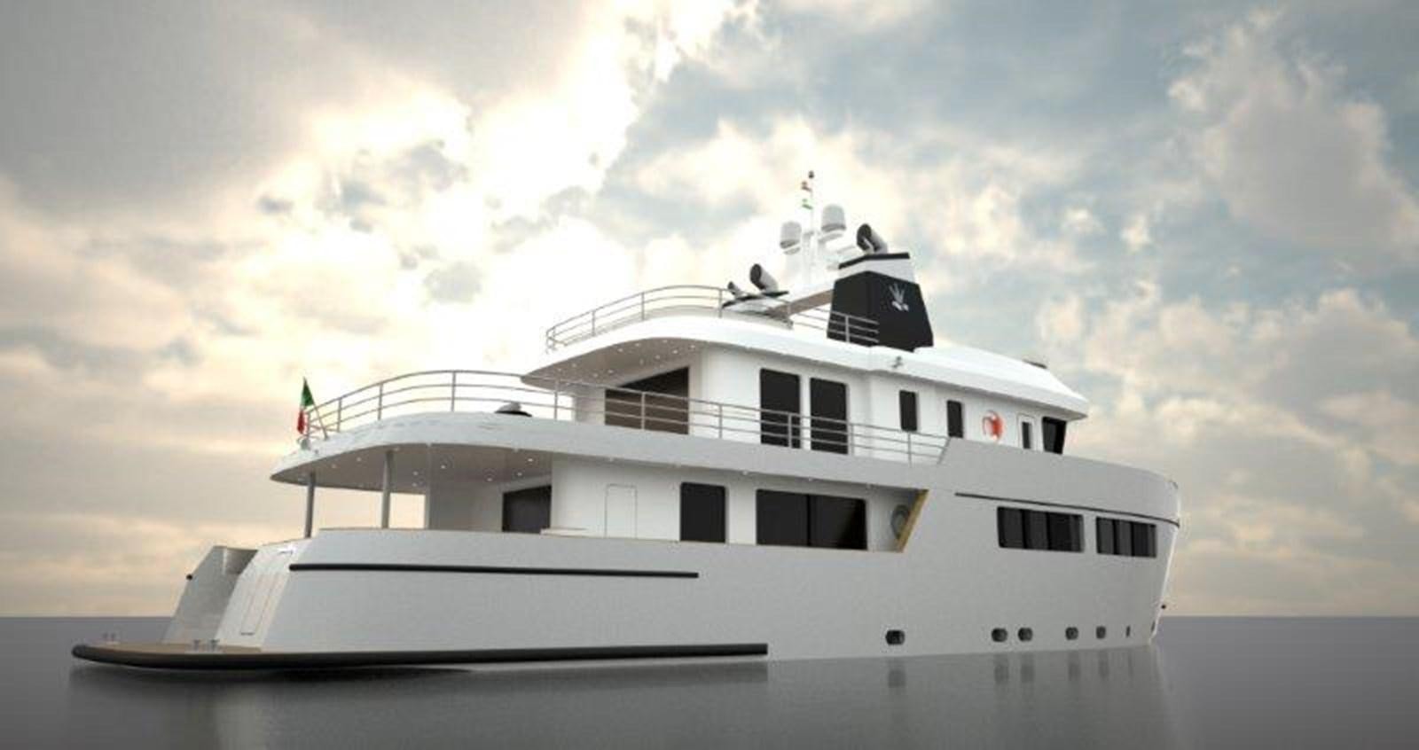 a white boat in the water aboard OCEAN KING AMERICANA Yacht for Sale