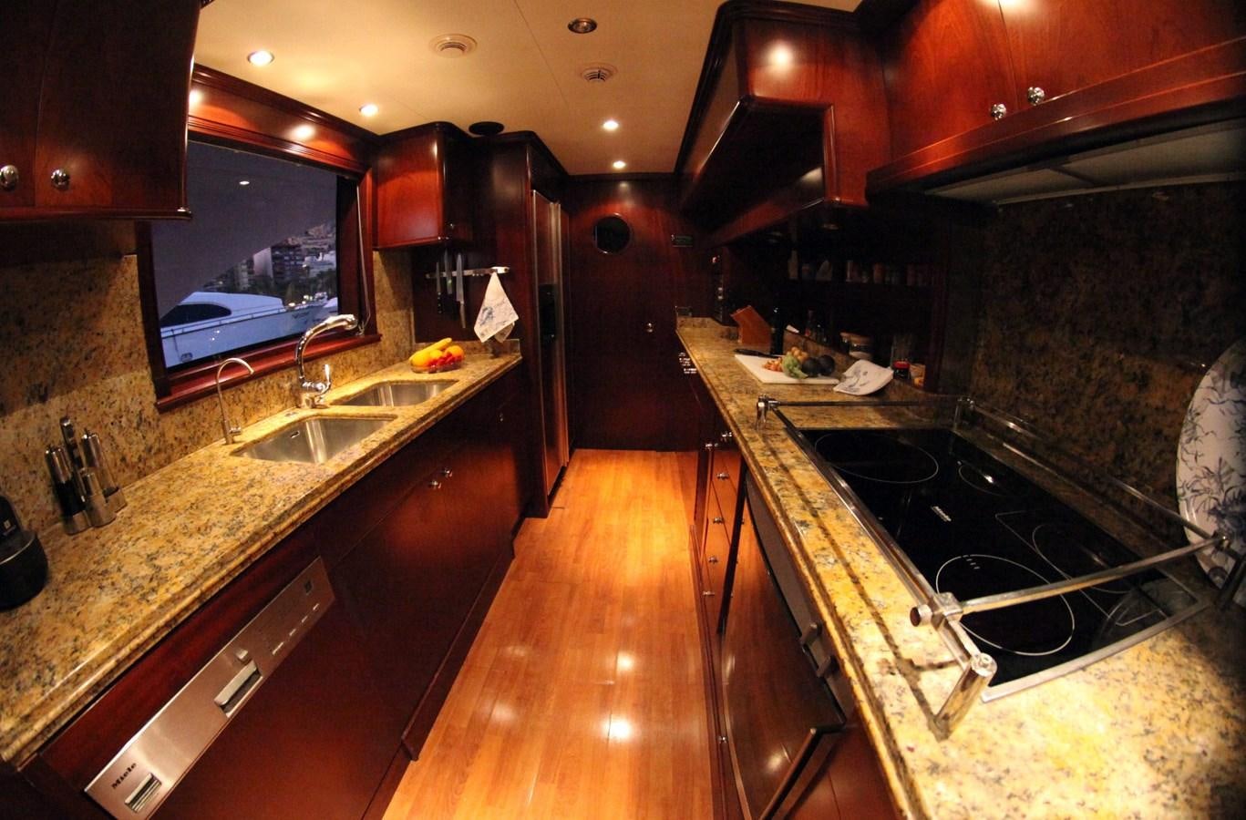 a kitchen with a large countertop aboard ANYPA Yacht for Sale