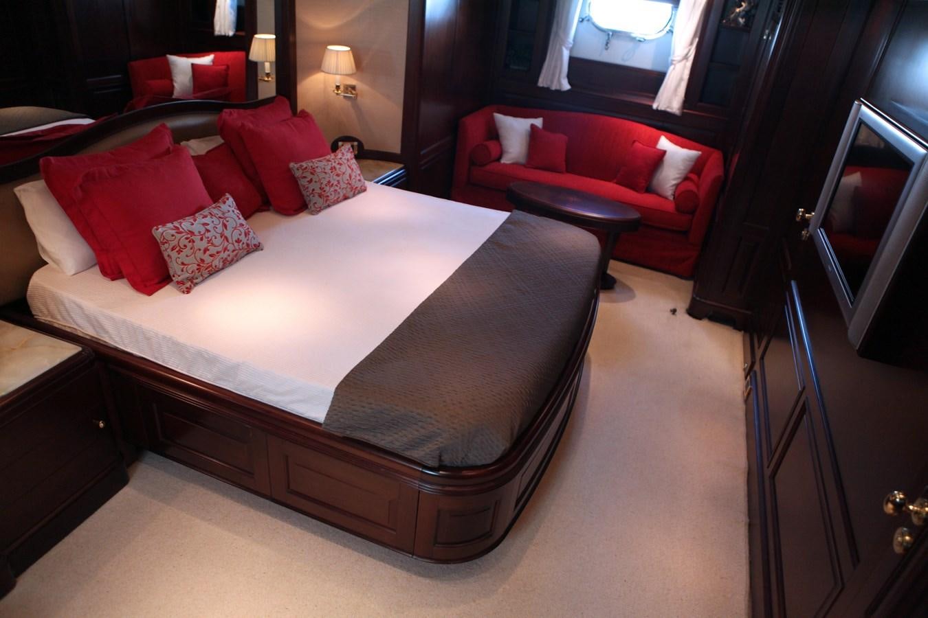 a bed in a hotel room aboard ANYPA Yacht for Sale