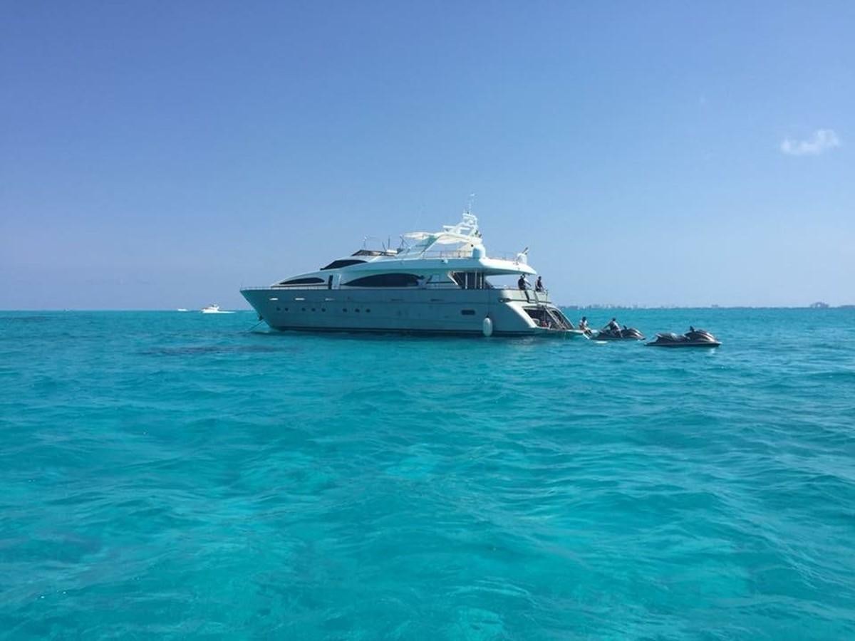 a boat in the water aboard AZIMUT 100' Yacht for Sale