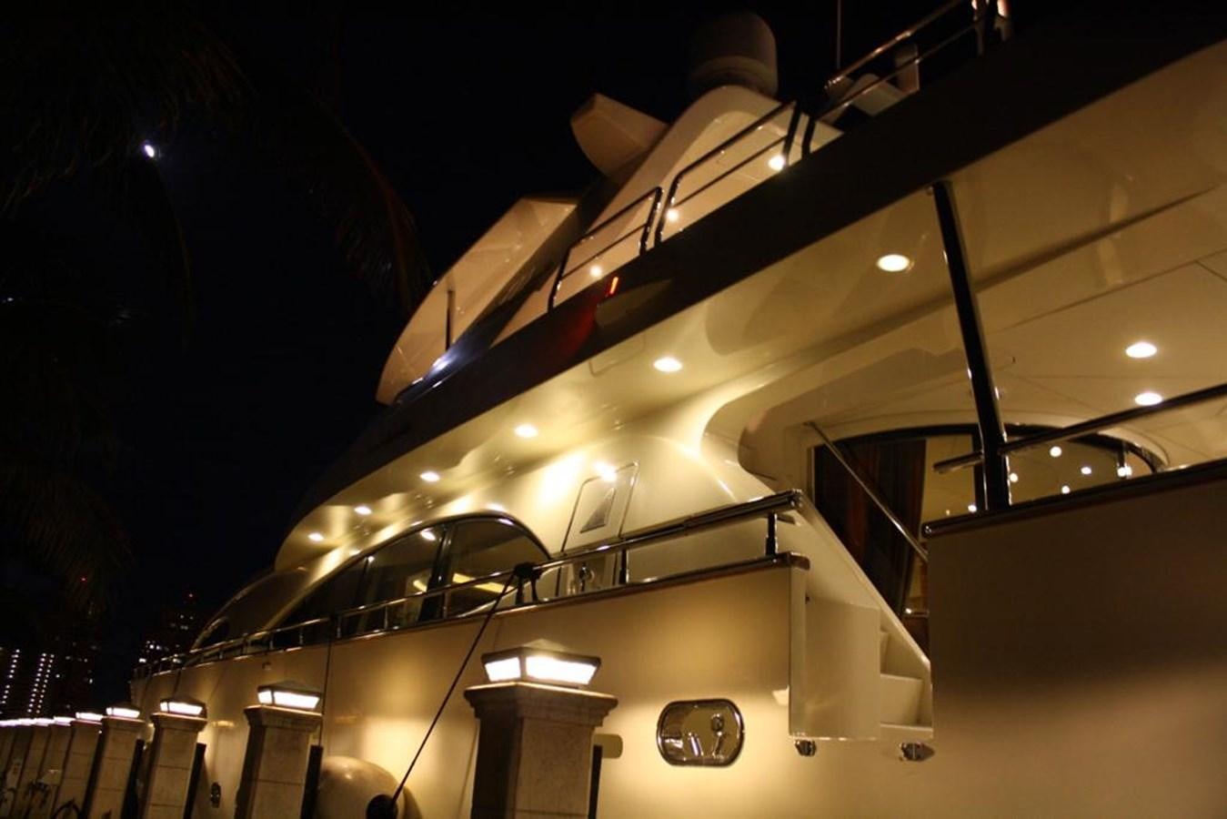 a staircase with lights aboard CAROBELLE Yacht for Sale
