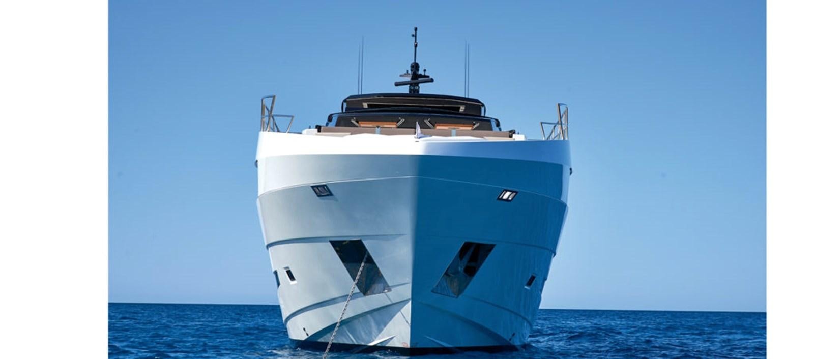 a white boat in the water aboard AST100CENROY Yacht for Sale