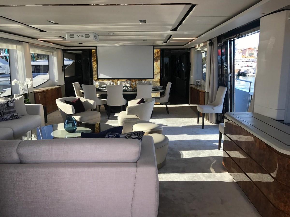 a train car with a large screen aboard THE SPIRIT OF ELIJAH Yacht for Sale