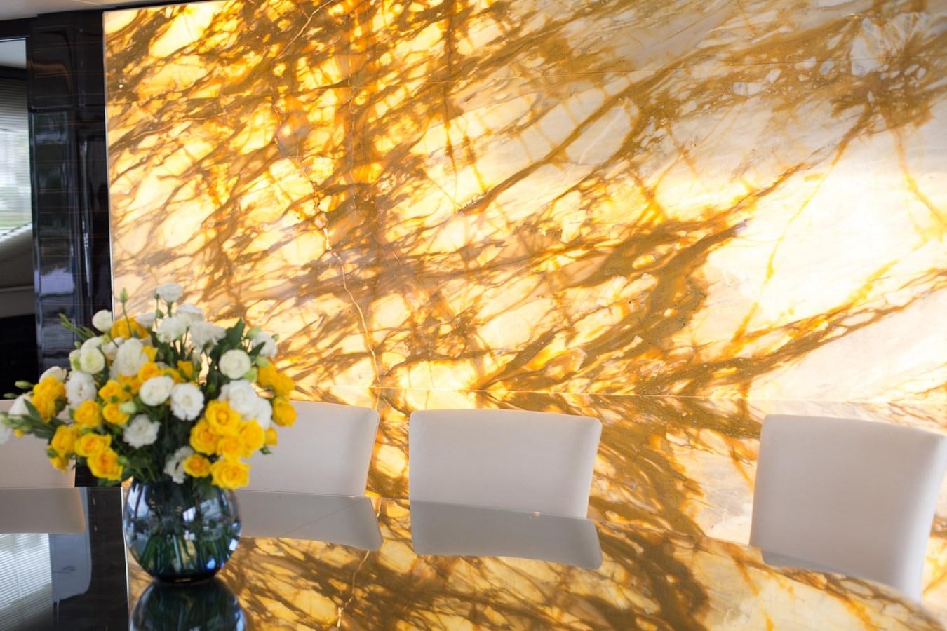 a vase of flowers aboard THE SPIRIT OF ELIJAH Yacht for Sale