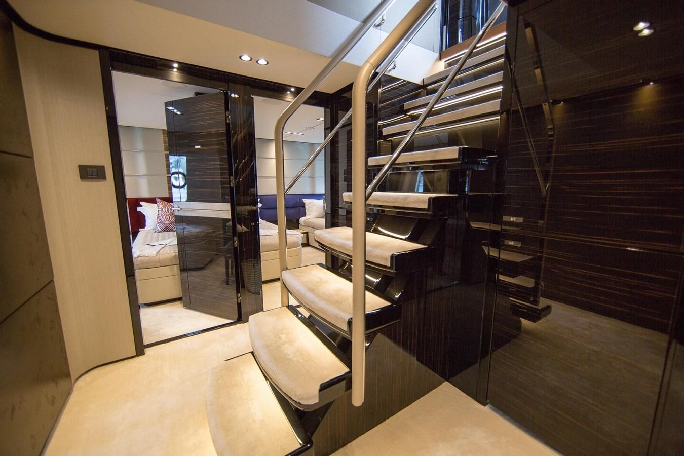 a room with a bunk bed and a chair aboard THE SPIRIT OF ELIJAH Yacht for Sale