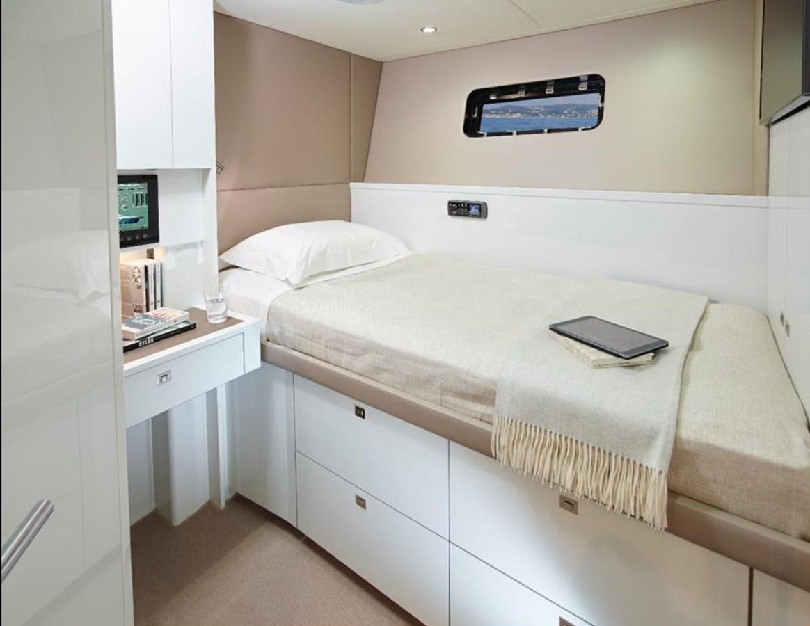 a bed in a room aboard THE SPIRIT OF ELIJAH Yacht for Sale