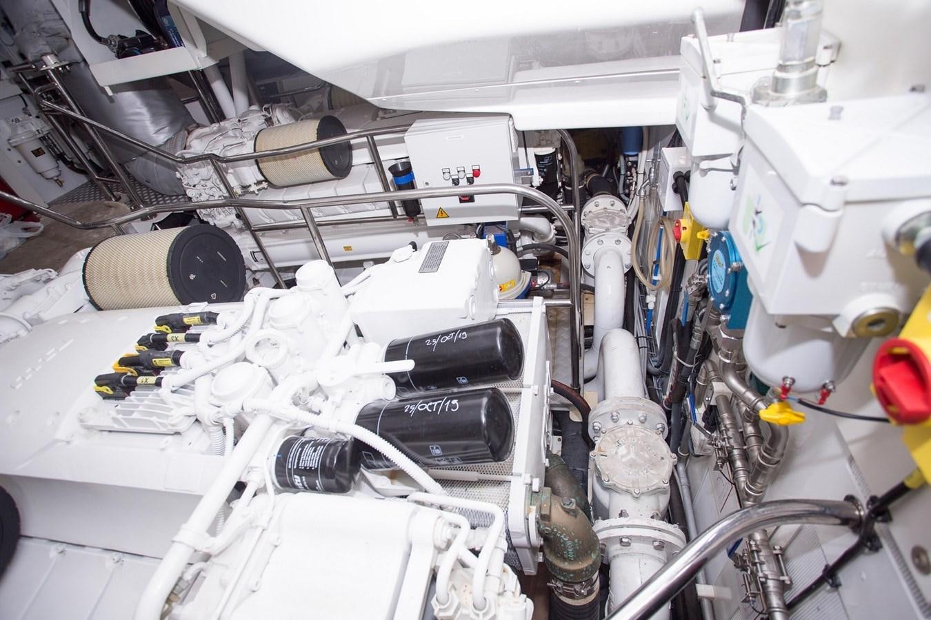 a close-up of a car engine aboard THE SPIRIT OF ELIJAH Yacht for Sale